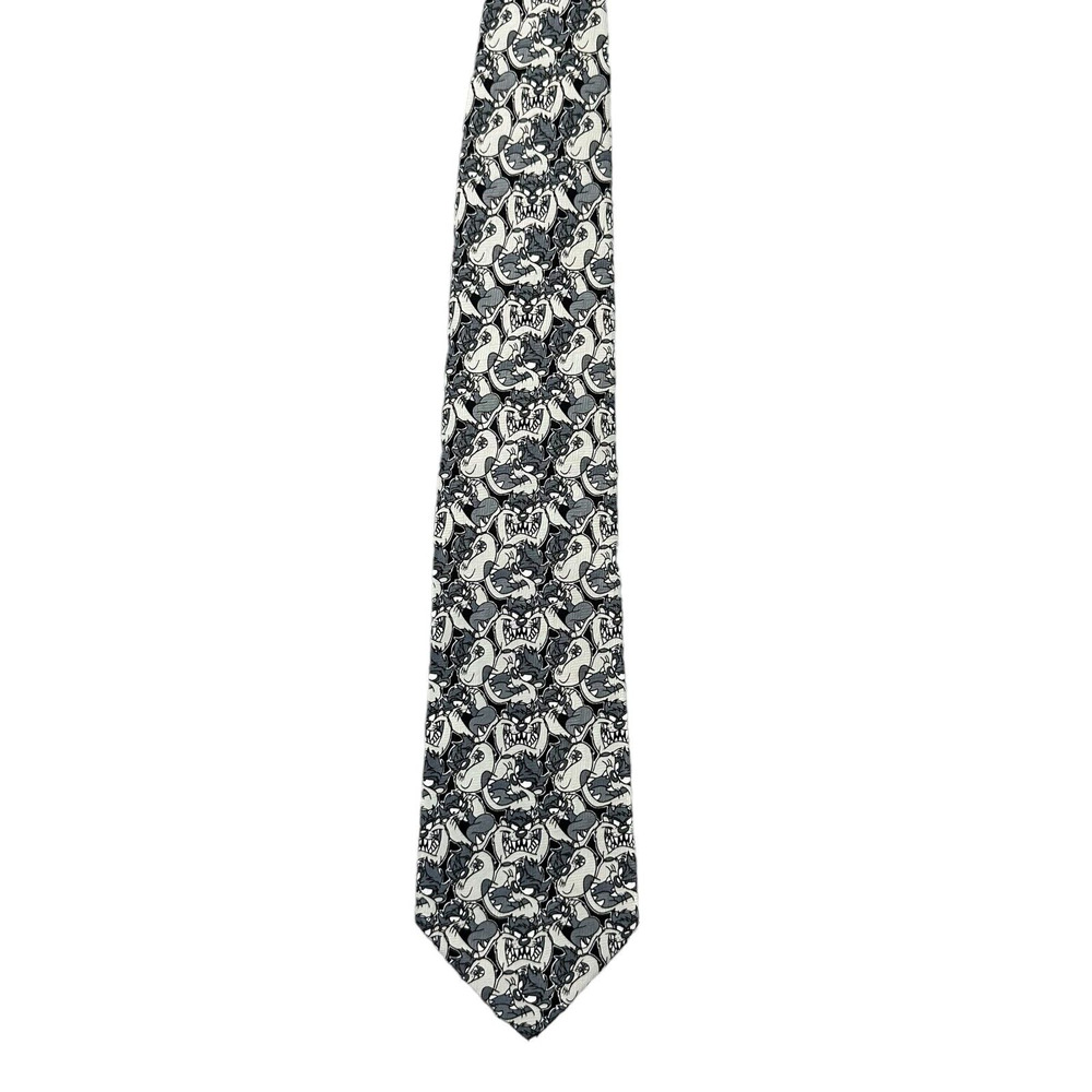 Looney Tunes Black and White Taz All‎ Over Print 100% Polyester Tie
